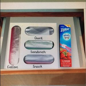 Zip Lock Bag Container Organizer (Wood)